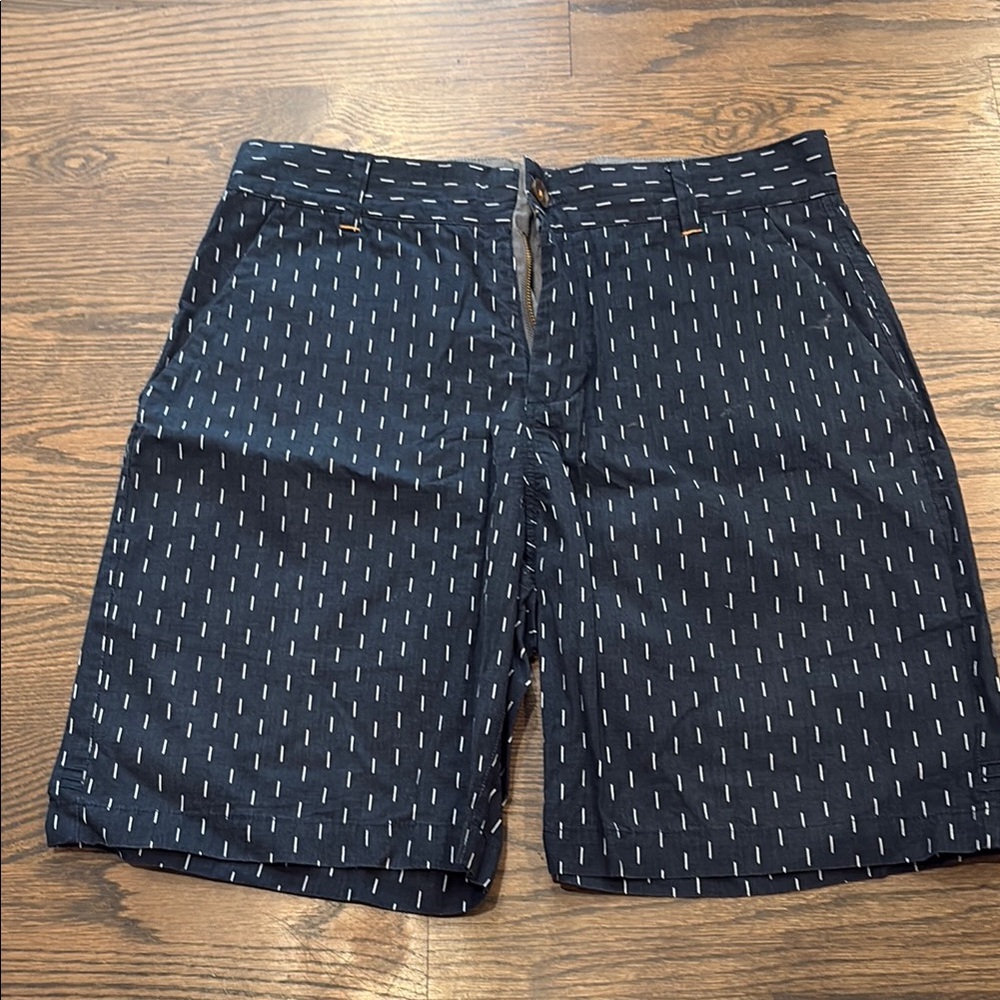 Navy Blue Patterned Men Shorts